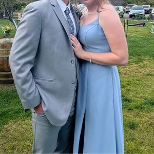 Azazie Bridesmaids Dress - Dusty Blue - Size A10